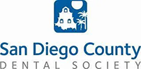 The image displays a logo with text that reads  San Diego County Dental Society.